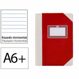 Libro cartone cosido fernandes flecha din a6+ rayado horizontal 50 hojas 100 gr rojo - 102820699