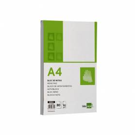 Bloc notas liderpapel liso a4 80 hojas 60g/m2