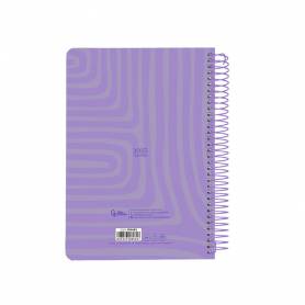 Agenda espiral liderpapel syros a5 2025 dia pagina color morado papel 60 gr