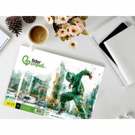 Bloc dibujo liderpapel artistico urban espiral 230x325mm 20 hojas 130g m2 sin recuadro perforado - DA16