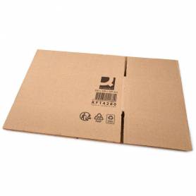 Caja para embalar q-connect americana carton reciclado canal simple 5 mm color kraft 350x250x220 mm - KF14280