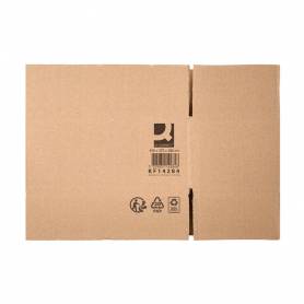 Caja para embalar q-connect americana ultrarresistente carton reciclado canal doble 7mm color kraft 450x375x280 mm - KF14284