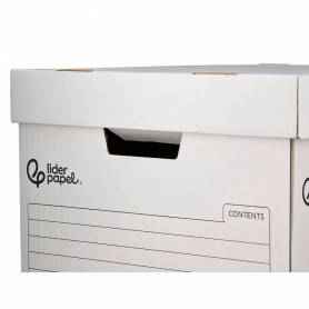 Cajon contenedor liderpapel carton automatico para 4 cajasarchivo def. folio   5 archivadores a-z 430x383x265mm - GA01