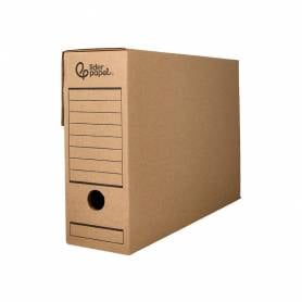 Caja archivo definitivo liderpapel folio carton reciclado 325g m2 lomo 100 mm kraft 365x100x251 mm - DF23