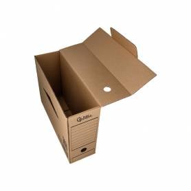 Caja archivo definitivo liderpapel folio prolongado carton reciclado 325g m2 lomo 116 mm kraft 388x116x275 mm - DF24