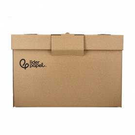 Cajon contenedor liderpapel carton manual para 5 cajas archivo def. folio   6 archivadores a-z 540x410x300mm - GA03