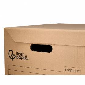 Cajon contenedor liderpapel carton manual para 5 cajas archivo def. folio   6 archivadores a-z 540x410x300mm - GA03