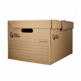 Cajon contenedor liderpapel carton manual para 3 cajas archivo def. folio   3 archivadores a-z 387x333x260mm - GA04