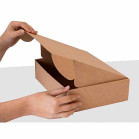 Caja automontable q-connect para e-commerce y regalo carton reciclado canal simple 3 mm kraft 210x180x60 mm - KF14308