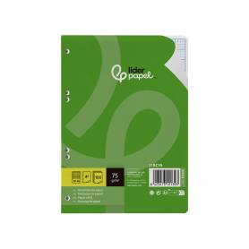 Recambio liderpapel a5 100 hojas 75g m2 rayado nº 46 6 taladros - RC19