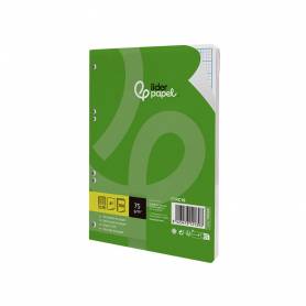 Recambio liderpapel a5 100 hojas 75g m2 rayado nº 46 6 taladros - RC19