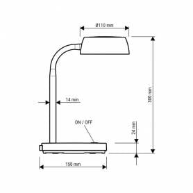 Lampara de escritorio maul led abby color negro 155x320x155 mm - 8200790