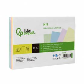 Tarjeta liderpapel para estudiar lisa cartulina de colores 170 gr m2 125x200mm paquete de 200 unidades - TC04