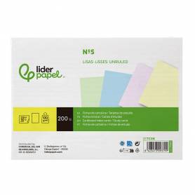 Tarjeta liderpapel para estudiar lisa cartulina de colores 170 gr m2 160x220mm paquete de 200 unidades - TC06