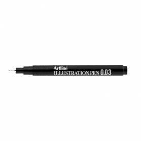 Rotulador artline calibrado micrometrico negro illustration pen ek-2803iln punta poliacetal 0,03mm - EK-2803ILN