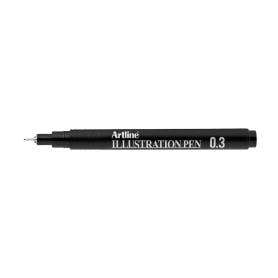 Rotulador artline calibrado micrometrico negro illustration pen ek-283iln punta poliacetal 0,3mm - EK-283ILN