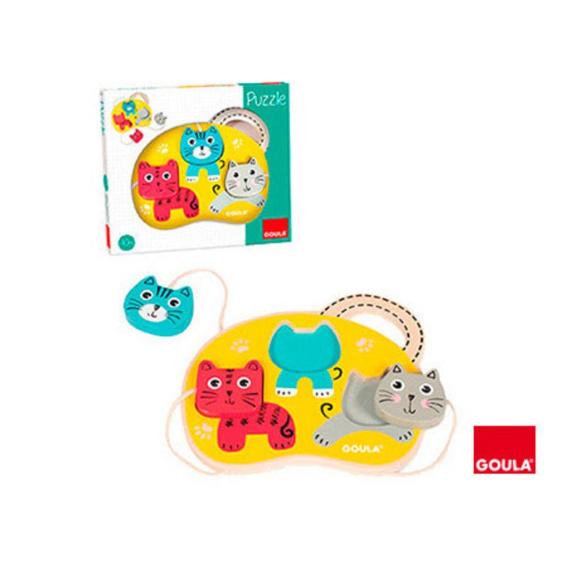 Juego goula didactico puzzle 3 gatos