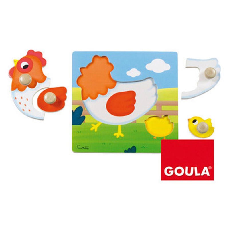 Juego goula didactico puzzle gallina