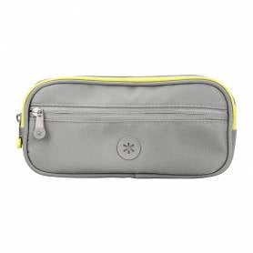 Estuche portatodo antartik 3 compartimentos compañero de mochila color gris 100 x 60 x 220 mm - IK04