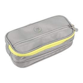 Estuche portatodo antartik 3 compartimentos compañero de mochila color gris 100 x 60 x 220 mm - IK04