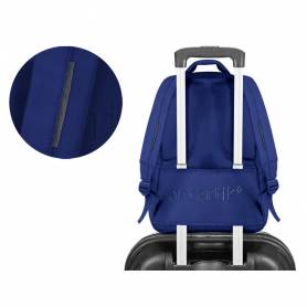 Mochila antartik multibolsillo 19l compartimento para portatil y tablet color azul marino 450 x 160 x 300 mm - IK05