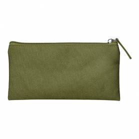 Estuche portatodo liderpapel plano ancho una cremallera 200x100 mm verde militar - PX23