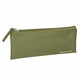 Estuche portatodo liderpapel plano ancho una cremallera 200x100 mm verde militar - PX23