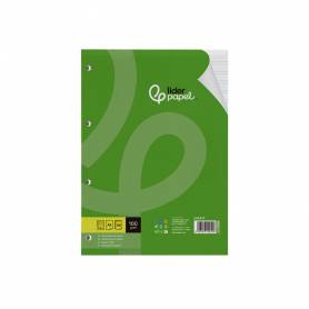 Recambio liderpapel a4 100 hojas 100g m2 pauta 3,5mm con margen 4 taladros - RA11