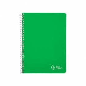 Cuaderno espiral liderpapel din a5 witty tapa dura 80h 90gr cuadro 4mm con margen color verde - BC25