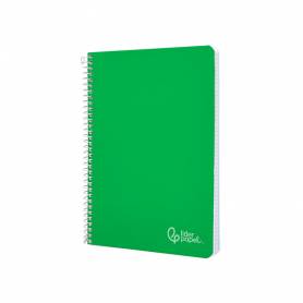 Cuaderno espiral liderpapel din a5 witty tapa dura 80h 90gr cuadro 4mm con margen color verde - BC25