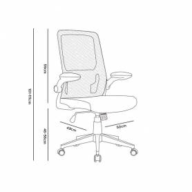Silla q-connect oficina alba malla base metalica alt max 1110 anc 610 prof 580 ruedas premium color gris - KF14194