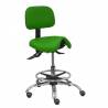 Taburete clínico similpiel giratorio y ergonómico con asiento anatómico y regulable en altura verde - T19ASSP15CRRP