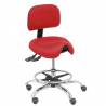 Taburete clínico similpiel giratorio y ergonómico con asiento anatómico y regulable en altura rojo - T19ASSP350CRRP