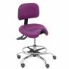 Taburete clínico similpiel giratorio y ergonómico con asiento anatómico y regulable en altura morado - T19ASSP760CRRP