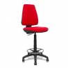 Taburete ergonómico con mecanismo de contacto permanente y regulable en altura rojo - T14CPB350RN