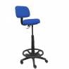 Taburete ergonómico regulable en altura y aro reposapiés azul - T01CLB229RN