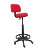 Taburete ergonómico regulable en altura y aro reposapiés rojo - T01CLB350RN