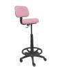 Taburete ergonómico regulable en altura y aro reposapiés rosa - T01CLB710RN