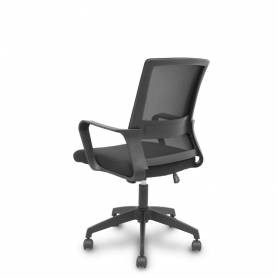 Silla Ergo535 negra basculante respaldo malla negro asiento tela negro ruedas nailon