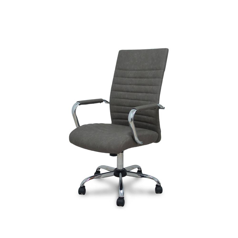 Sillón Opti527CR cromada basculante similpiel gris base cromada