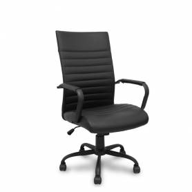 Sillón Opti527 basculante similpiel negro base metálica negra