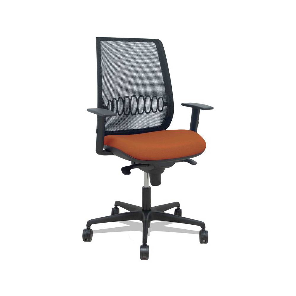 Silla Alares sincro malla negra bali marrón brazo regulable