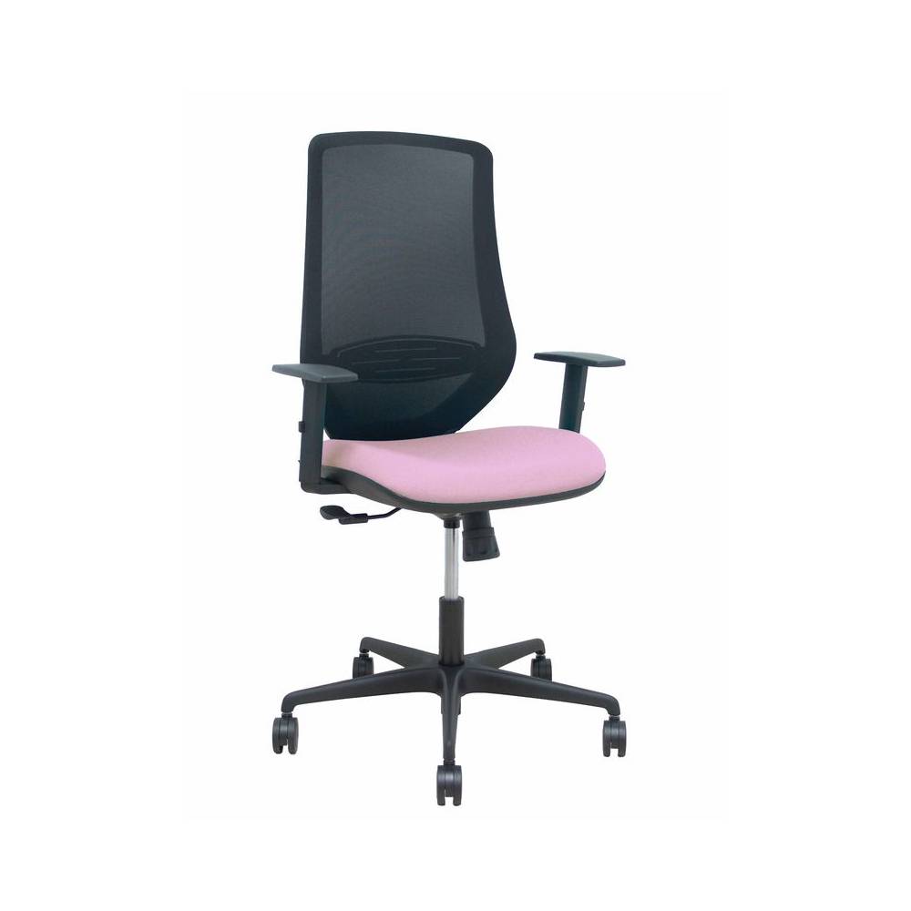 Silla Mardos sincro malla negra bali rosa brazo regulable