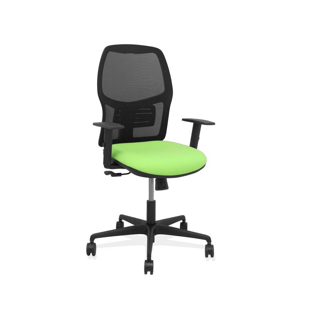 Silla Alfera sincro malla negra bali pistacho brazo regulable