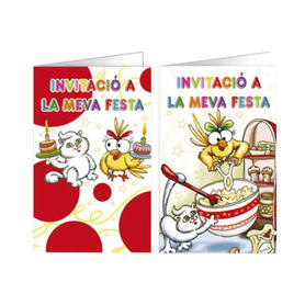Tarjeta de invitacion arguval fantasia kitty blister 8 unidades surtidas catalan