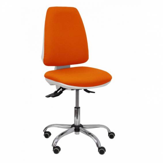 Silla Elche blanca asincro bali naranja oscuro ruedas de parqué