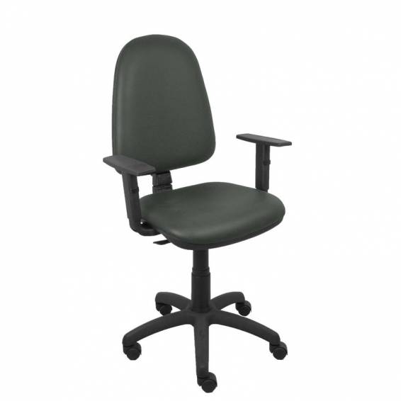 Silla Aýna similpiel gris oscuro brazos regulables