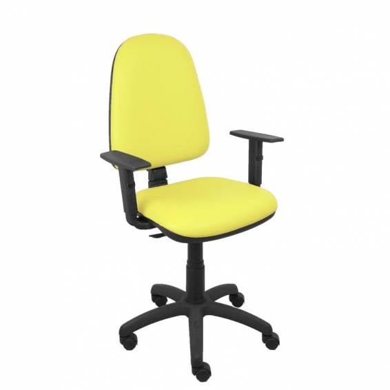 Silla Aýna similpiel amarillo brazos regulables