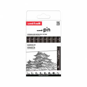 Rotulador uniball pin calibrado micrometrico clasico i color negro blister de 8 unidades - 302422076