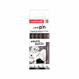 Rotulador uniball pin manga shojo color negro blister de 5 unidades - 302422079